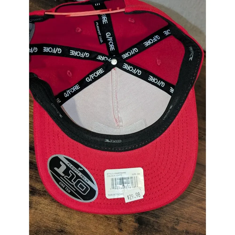 G/Fore Zero Putts Given Stretch Twill Snapback Hat - G4AF22H42 - Cherry